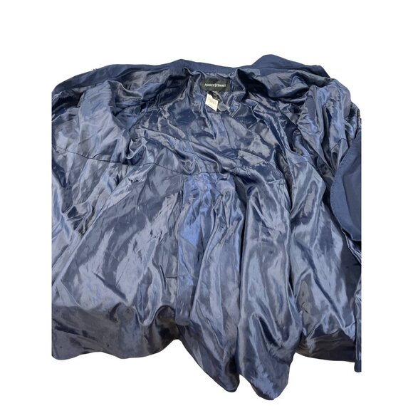 Ashley Stewart Womens Navy Blue trench peacock Coat Size 26 SKU 9250 - Picture 10 of 11